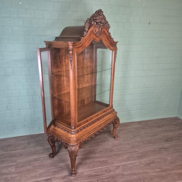 Vitrine Geschirrschrank Neubarock Nussbaum 1,06 m – Bild 16