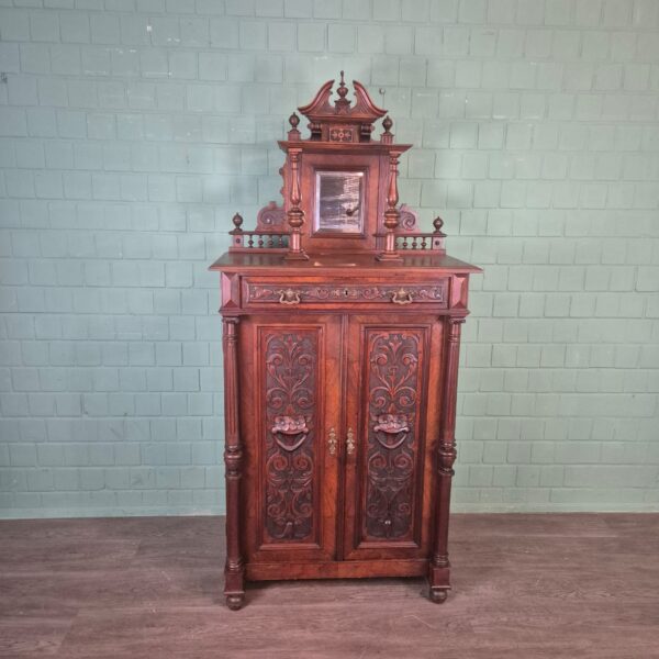 Vertiko mit Aufsatz Gründerzeit 1880 Nussbaum – Bild 3