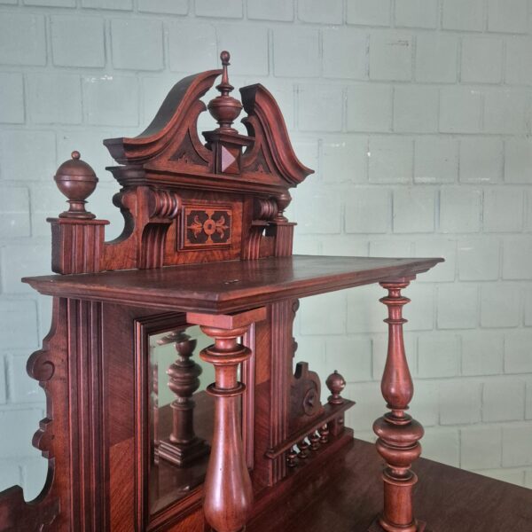 Vertiko mit Aufsatz Gründerzeit 1880 Nussbaum – Bild 9