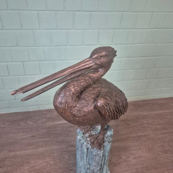 Skulptur Dekoration Pelikan Bronze 0,96 m – Bild 5