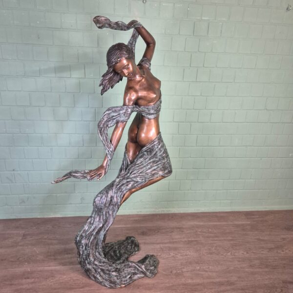 Skulptur Dekoration Nymphe Bronze 1,90 m – Bild 3