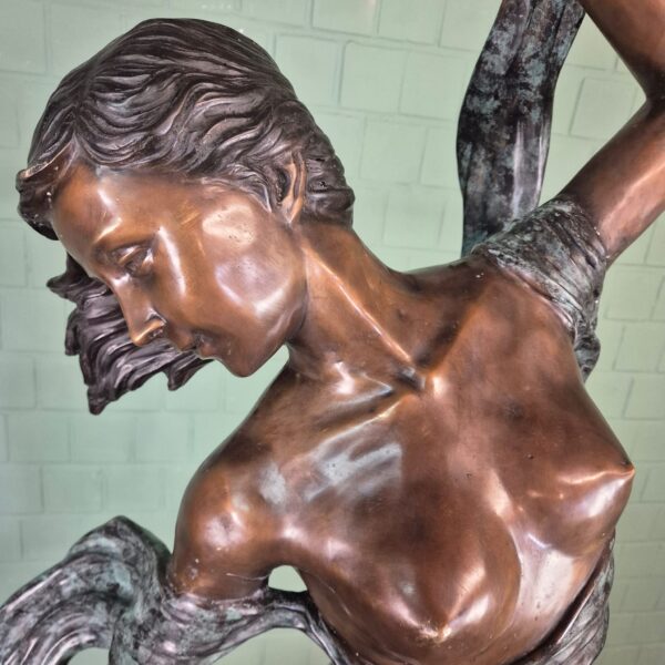 Skulptur Dekoration Nymphe Bronze 1,90 m – Bild 5