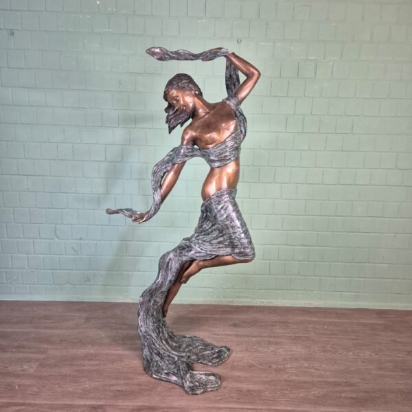 Skulptur Dekoration Nymphe Bronze 1,90 m