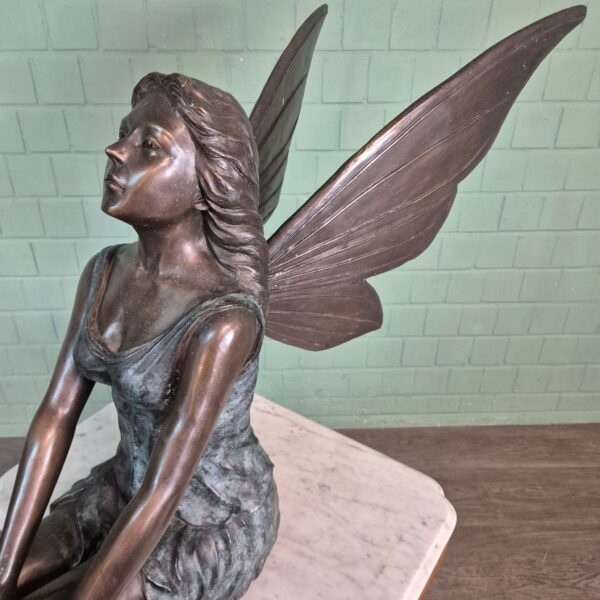 Skulptur Dekoration Waldfee Elfe Bronze 1,10 m – Bild 10
