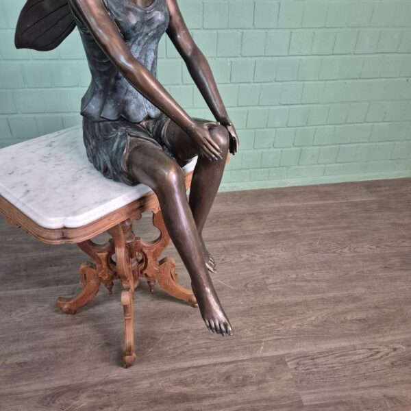 Skulptur Dekoration Waldfee Elfe Bronze 1,10 m – Bild 8