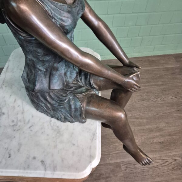 Skulptur Dekoration Waldfee Elfe Bronze 1,10 m – Bild 7