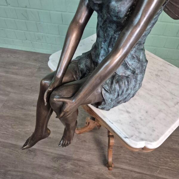 Skulptur Dekoration Waldfee Elfe Bronze 1,10 m – Bild 11