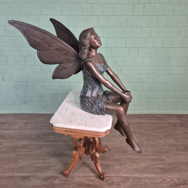 Skulptur Dekoration Waldfee Elfe Bronze 1,10 m – Bild 3