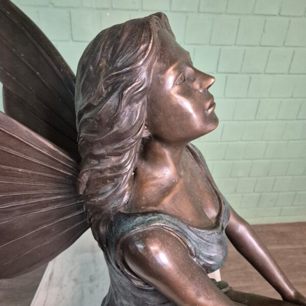 Skulptur Dekoration Waldfee Elfe Bronze 1,10 m – Bild 5