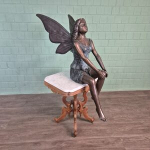 Skulptur Dekoration Waldfee Elfe Bronze 1,10 m
