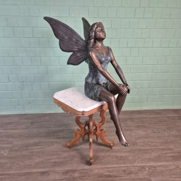 Skulptur Dekoration Waldfee Elfe Bronze 1,10 m