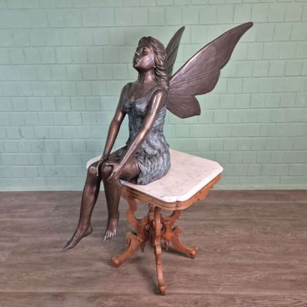 Skulptur Dekoration Waldfee Elfe Bronze 1,10 m – Bild 9