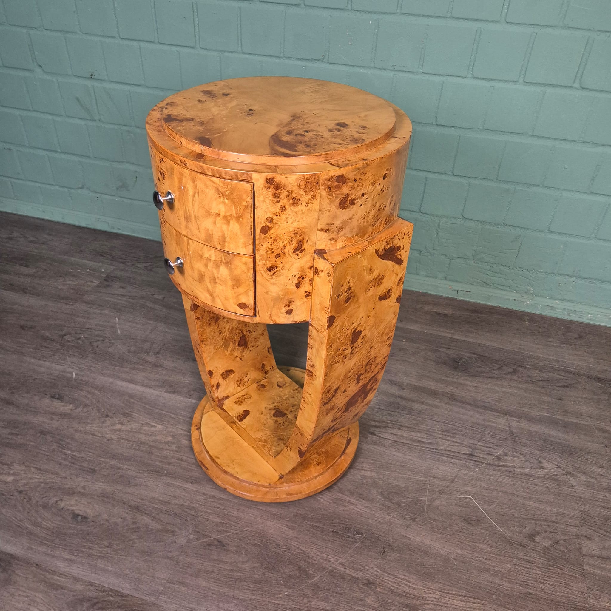 Art-Déco Nachttisch-Set Nussbaum Ø 0,41 m – Bild 6