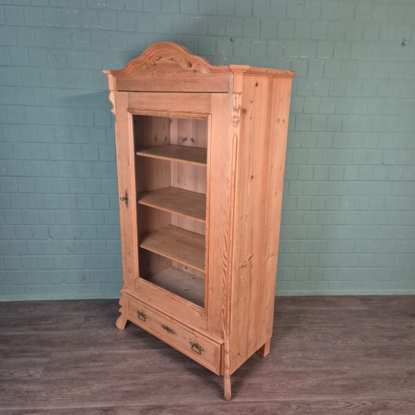 Vitrine Bücherschrank Louis Philippe 1860 Kiefer – Bild 4