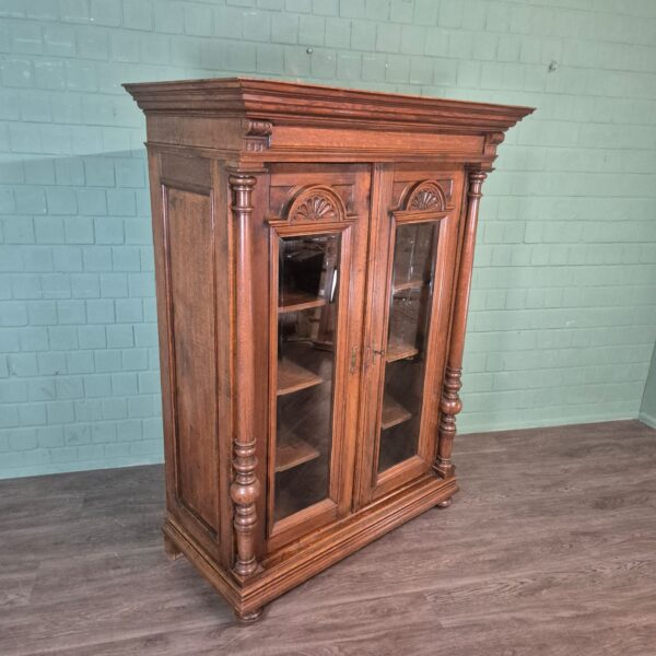 Vitrine Geschirrschrank Gründerzeit 1880 Eiche