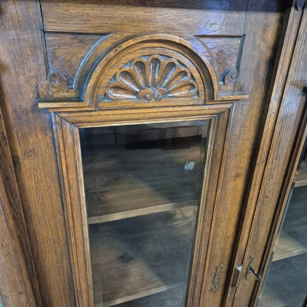 Vitrine Geschirrschrank Gründerzeit 1880 Eiche – Bild 7