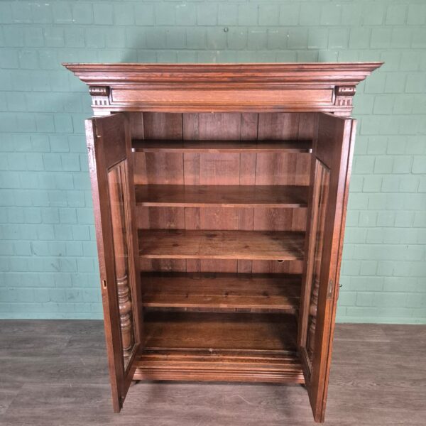 Vitrine Geschirrschrank Gründerzeit 1880 Eiche – Bild 11