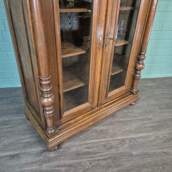 Vitrine Geschirrschrank Gründerzeit 1880 Eiche – Bild 10
