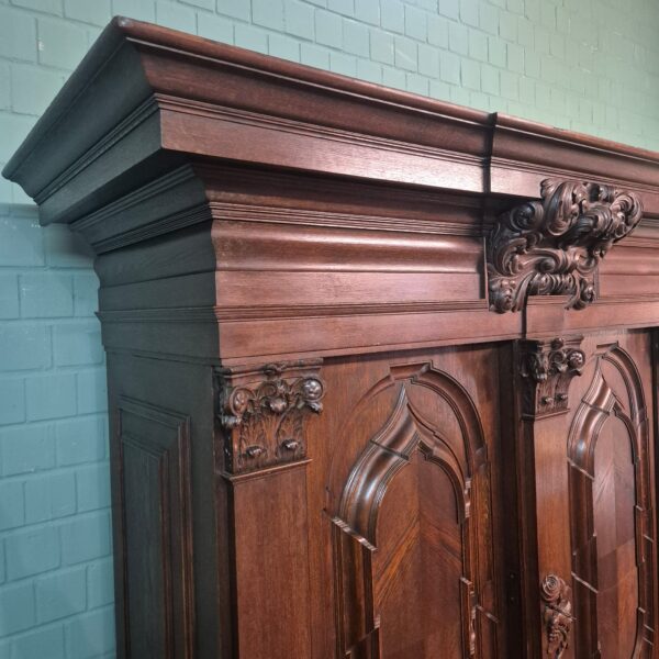 Schrank Kleiderschrank Historismus 1880 Eiche – Bild 6