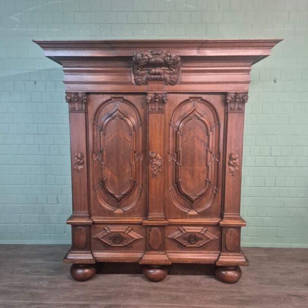 Schrank Kleiderschrank Historismus 1880 Eiche – Bild 3