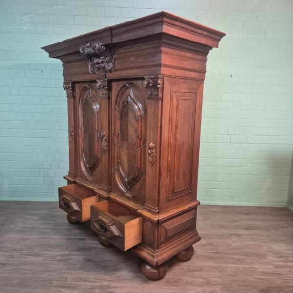 Schrank Kleiderschrank Historismus 1880 Eiche – Bild 22