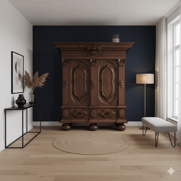 Schrank Kleiderschrank Historismus 1880 Eiche – Bild 2
