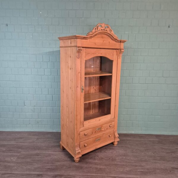 Vitrine Geschirrschrank Gründerzeit 1880 Kiefer