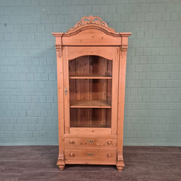 Vitrine Geschirrschrank Gründerzeit 1880 Kiefer – Bild 3