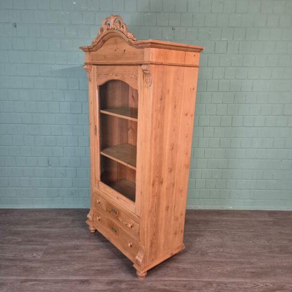 Vitrine Geschirrschrank Gründerzeit 1880 Kiefer – Bild 4