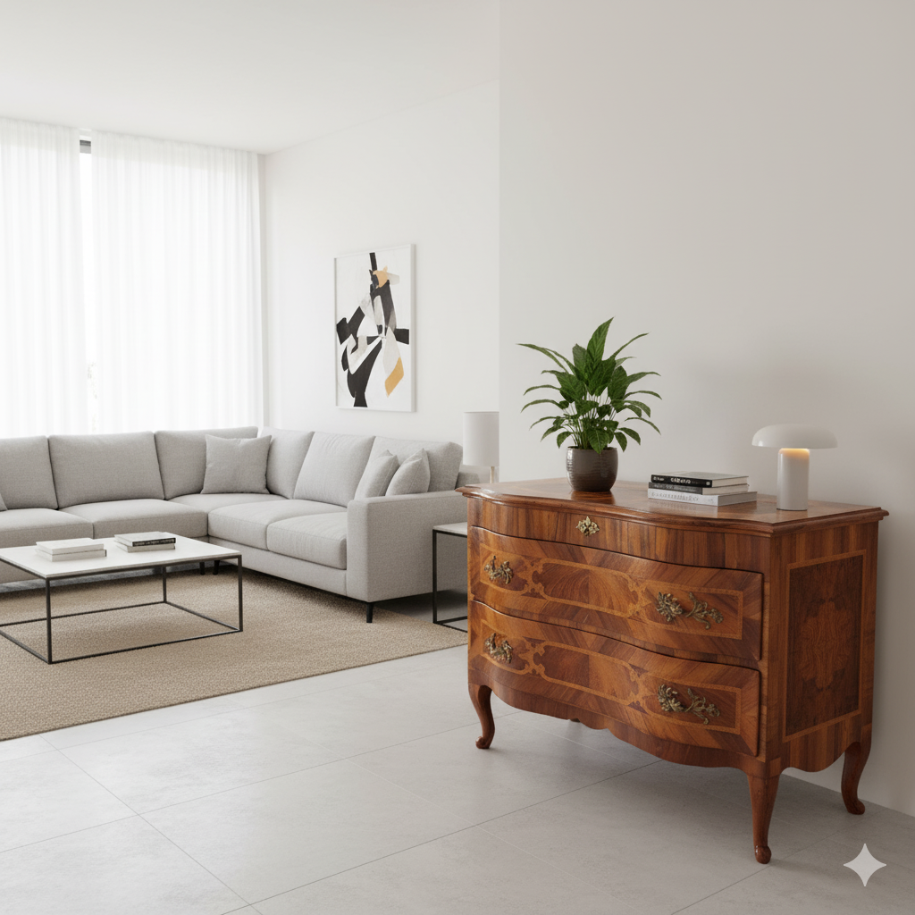 Barockkommode Kommode Barock 1780 Nussbaum – Bild 2