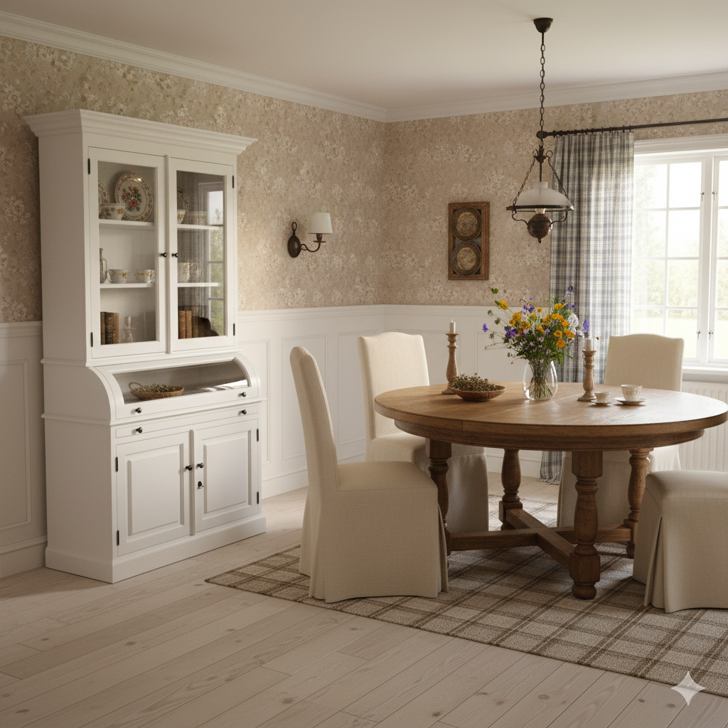 Buffetschrank Vitrine 1,20 m Massivholz – Bild 2