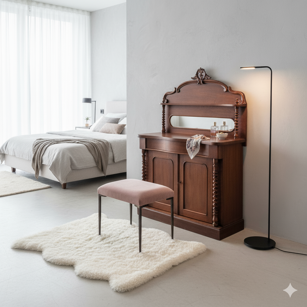 Buffetschrank Schminktisch Art-Deco 1930 Mahagoni – Bild 2