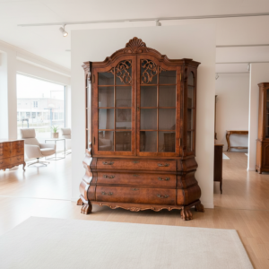 Vitrine Schrank Neubarock Nussbaum 1,85 m