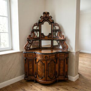 Eckschrank Eckbuffet Gründerzeit 1880 Nussbaum