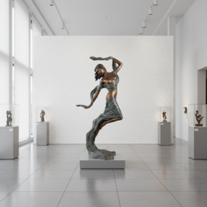 Skulptur Dekoration Nymphe Bronze 1,90 m