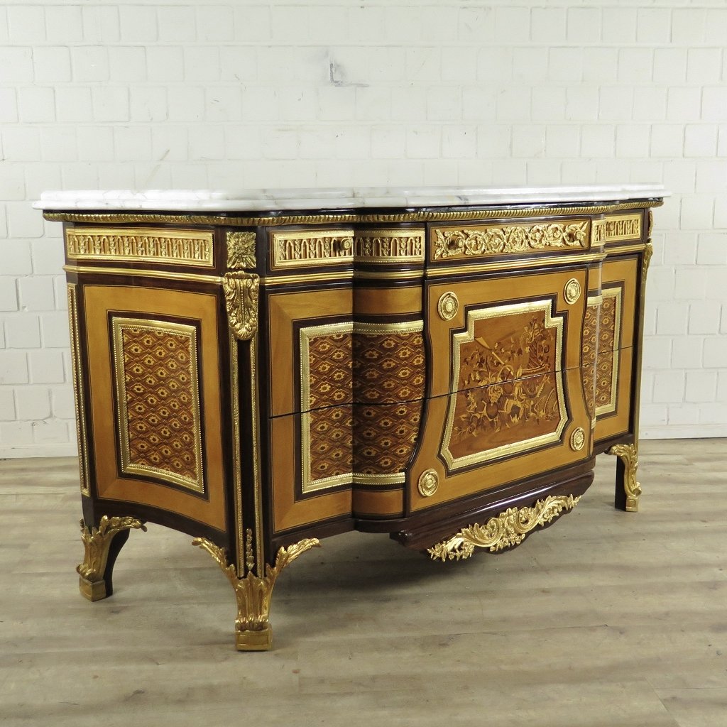 Kommode Rokokostil Nussbaum 1,78 m – Bild 5