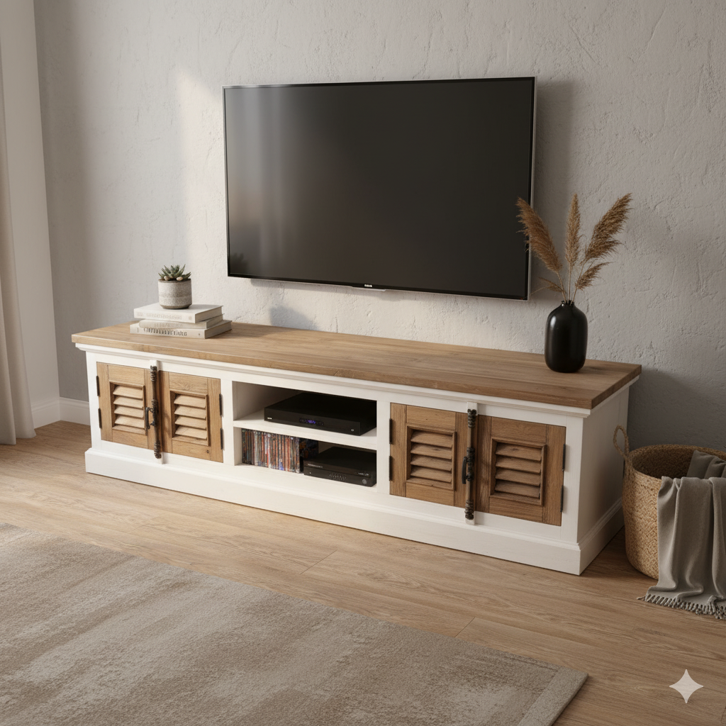 Lowboard TV-Möbel Louvre Teakholz 2,01 m – Bild 2