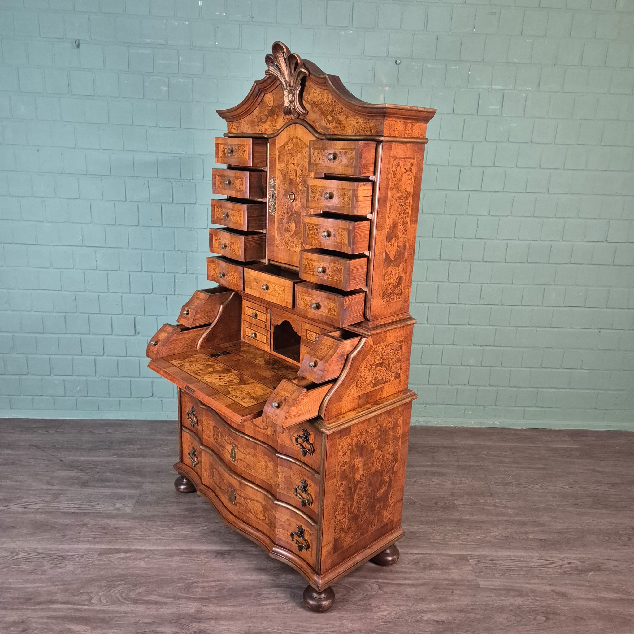 Tabernakel Sekretär Tabernakelsekretär Neubarock Nussbaum – Bild 20