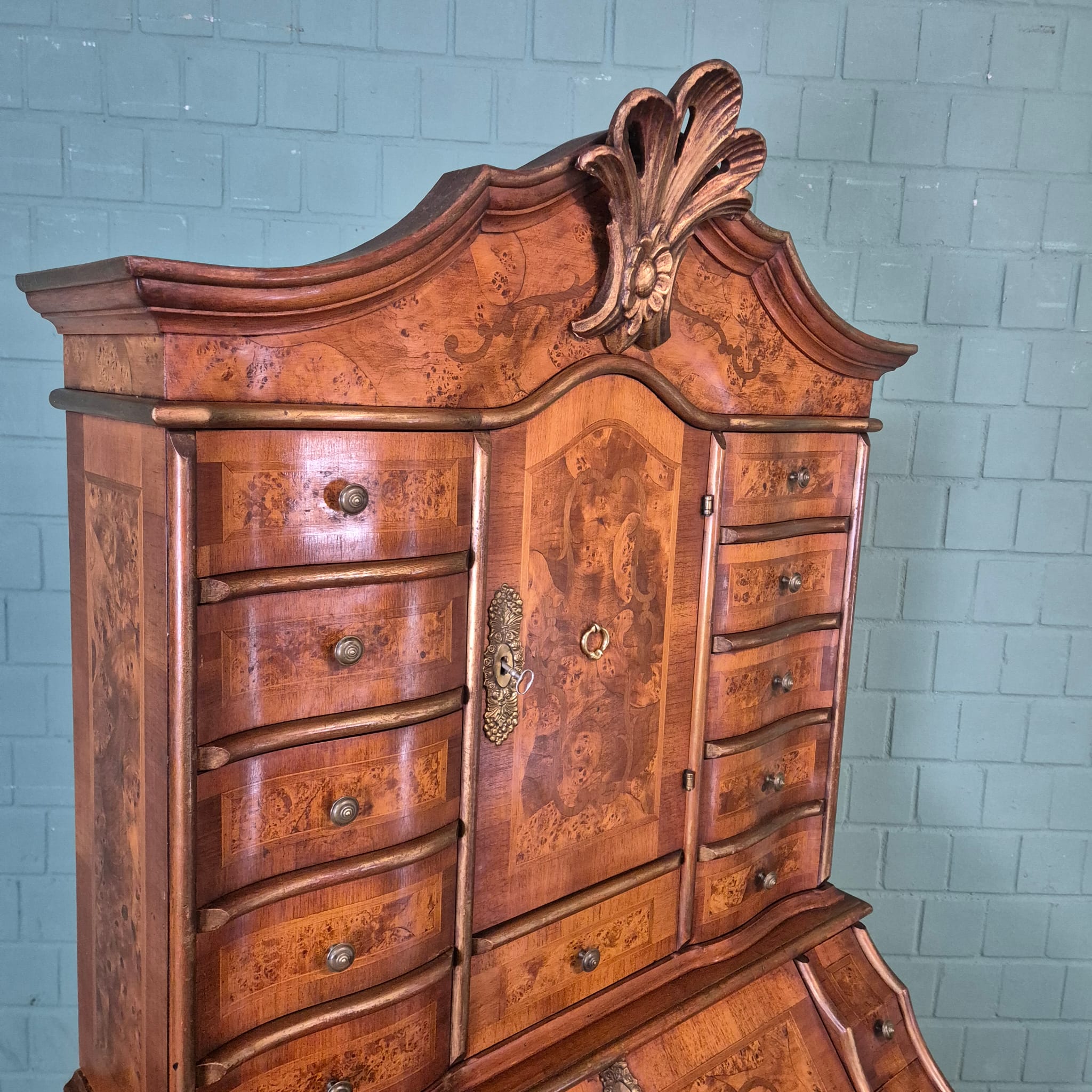 Tabernakel Sekretär Tabernakelsekretär Neubarock Nussbaum – Bild 9