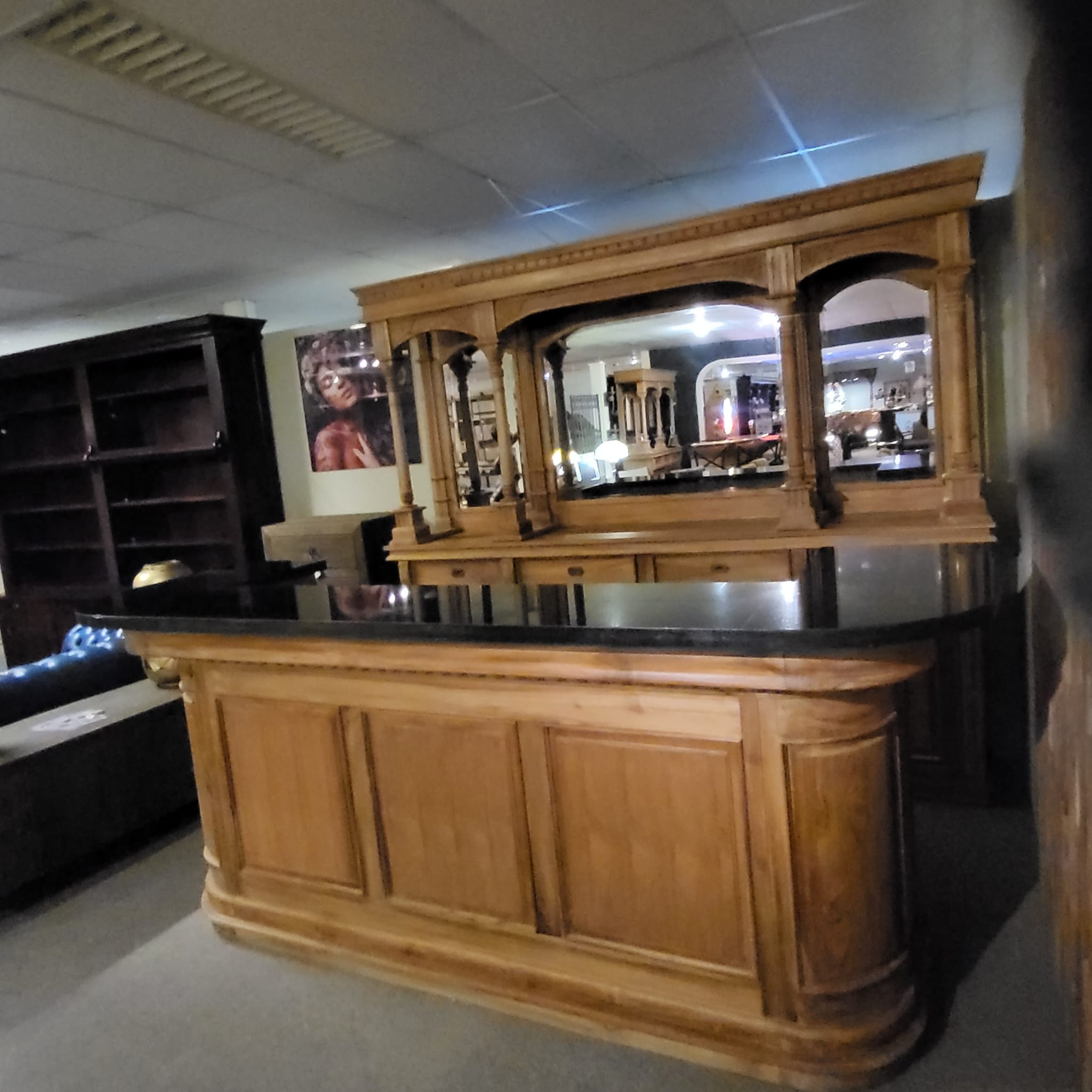 Englische Bar Theke Teakholz 2,70 m – Bild 6