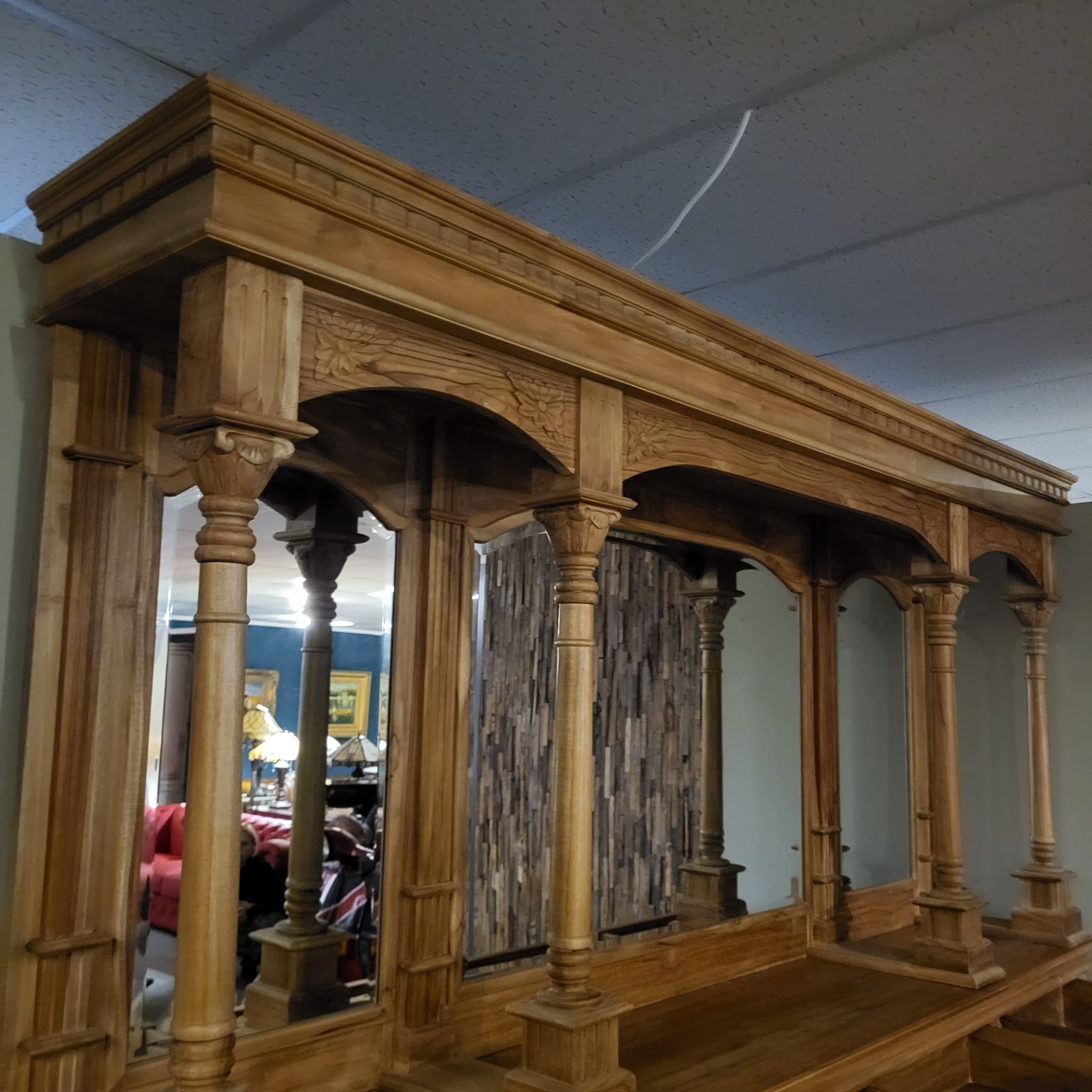 Englische Bar Theke Teakholz 2,70 m – Bild 9