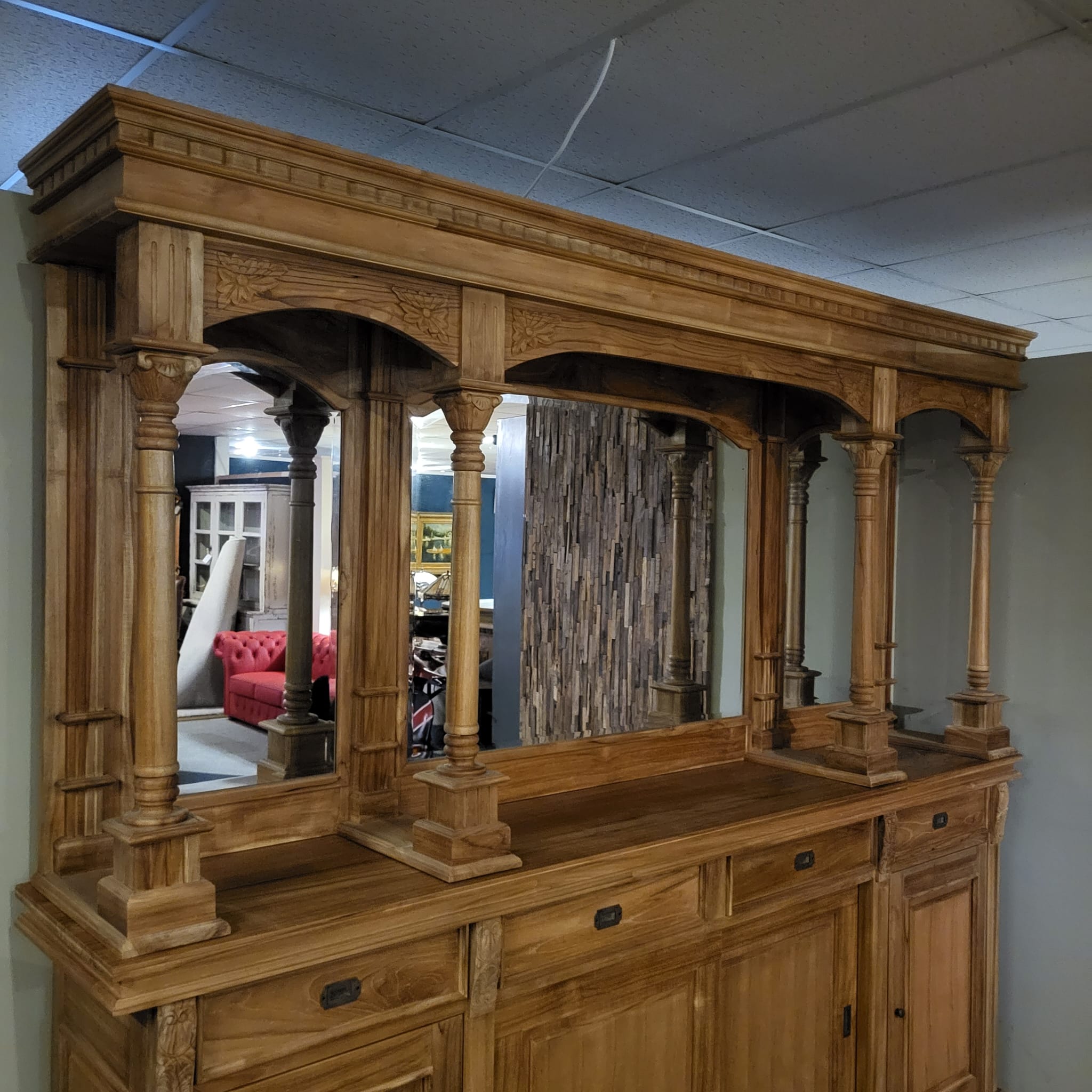 Englische Bar Theke Teakholz 2,70 m – Bild 8