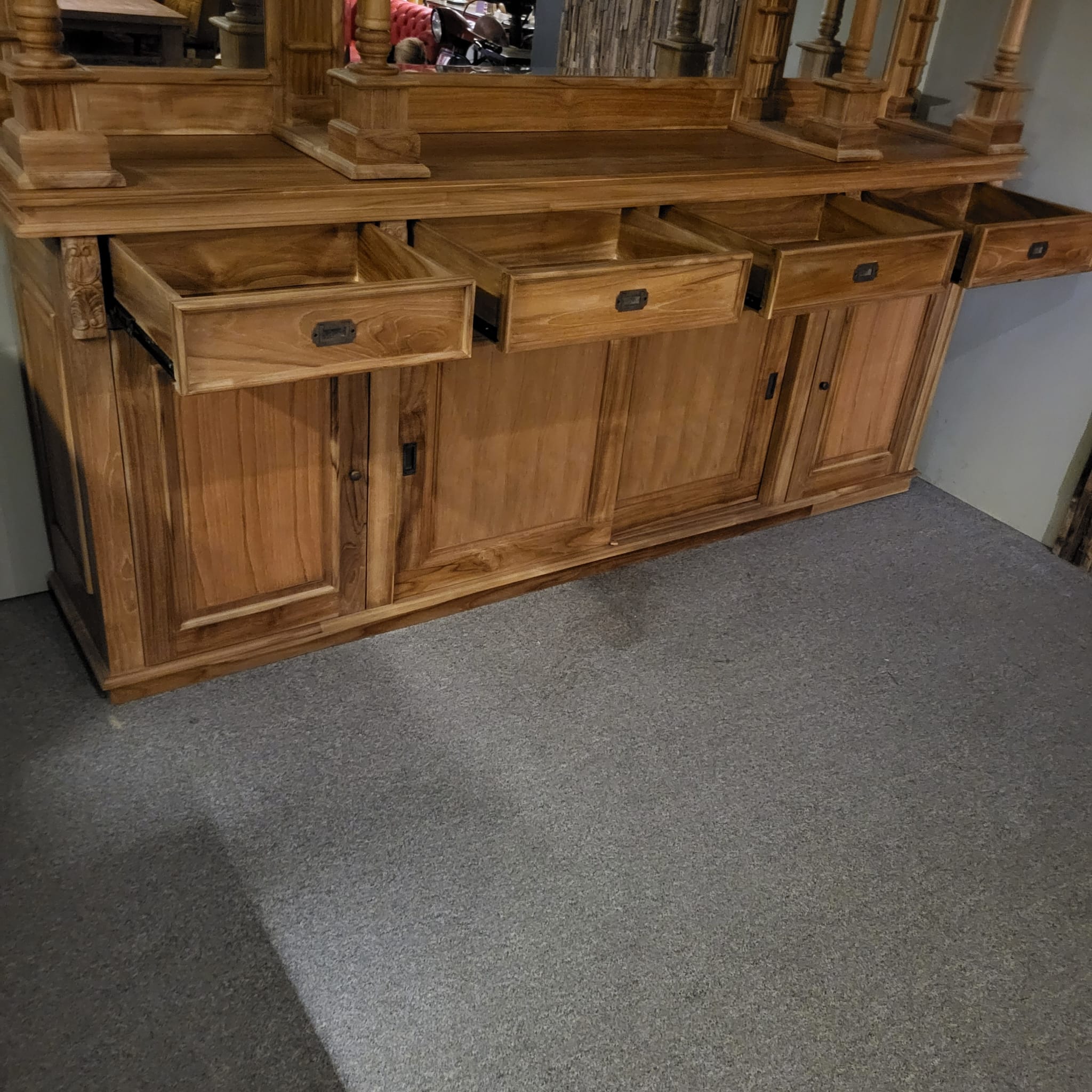 Englische Bar Theke Teakholz 2,70 m – Bild 14