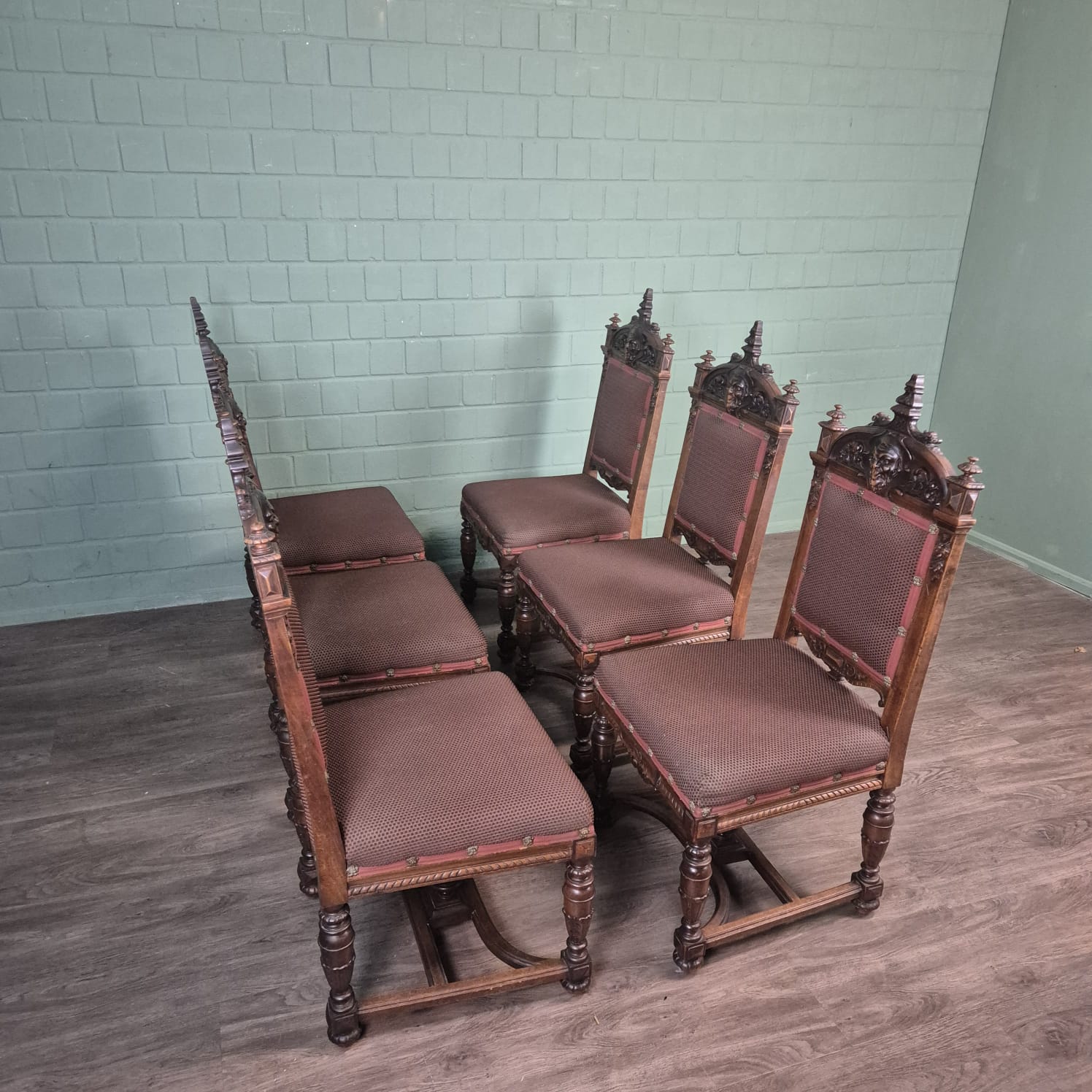 Stühle Set Stuhl Gründerzeit 1880 Nussbaum – Bild 5