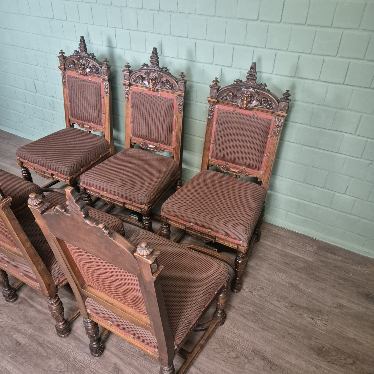 Stühle Set Stuhl Gründerzeit 1880 Nussbaum – Bild 7