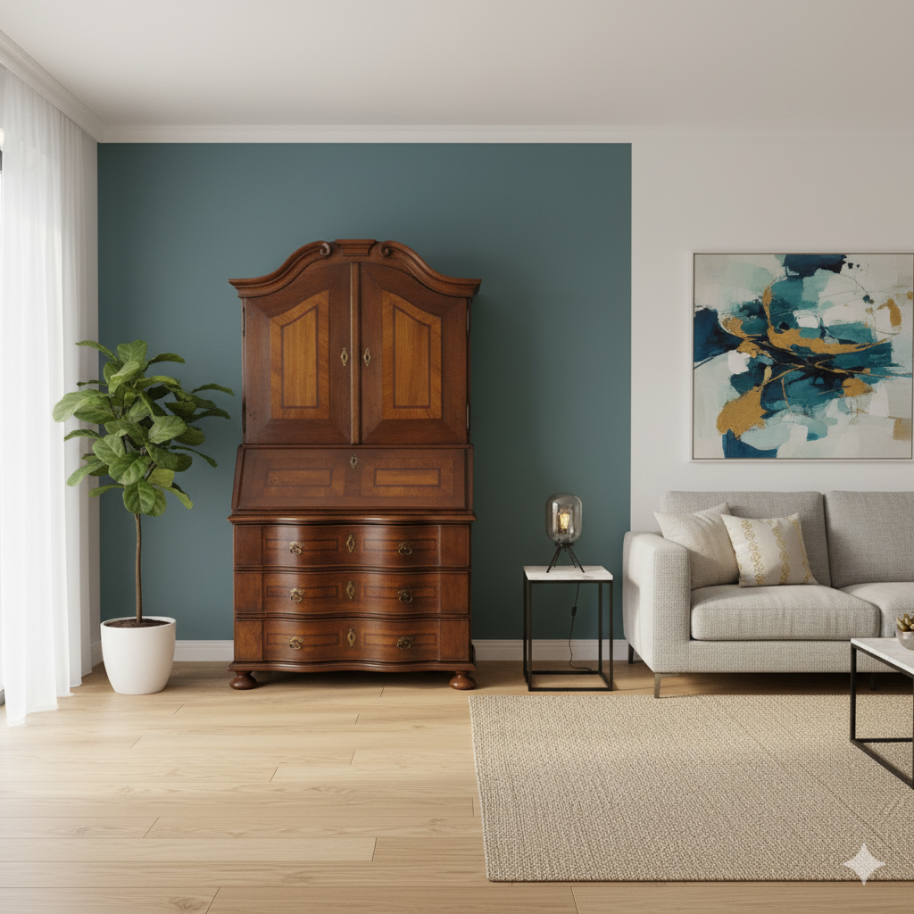 Sekretär Barock 1750 Eiche – Bild 2