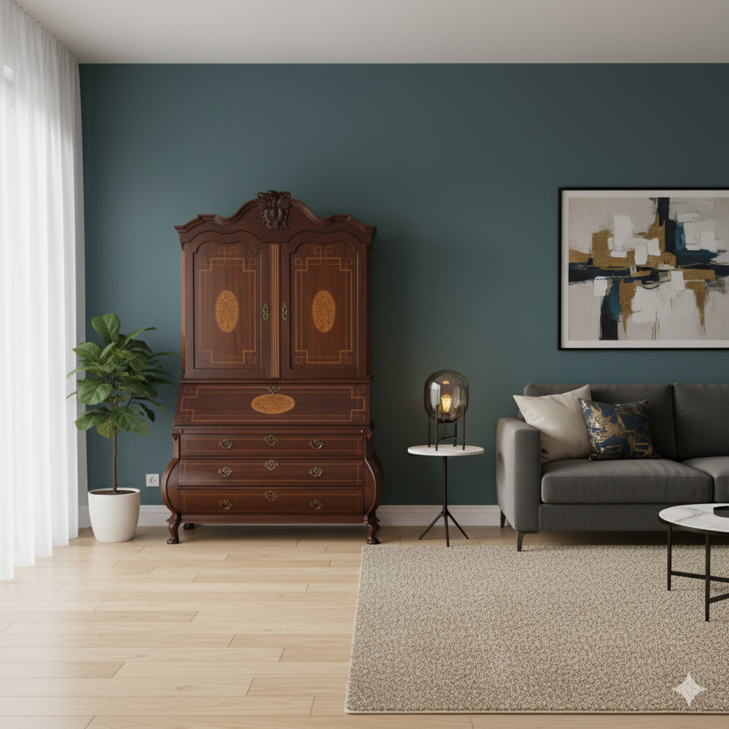 Sekretär Aufsatzsekretär Barock 1800 Nussbaum – Bild 2