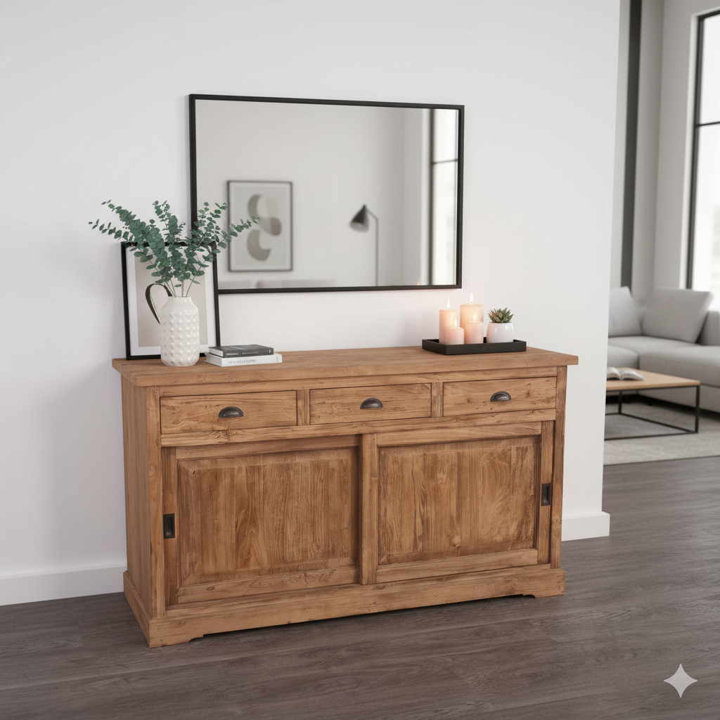 Sideboard Schrank Teakholz 1,50 m – Bild 2