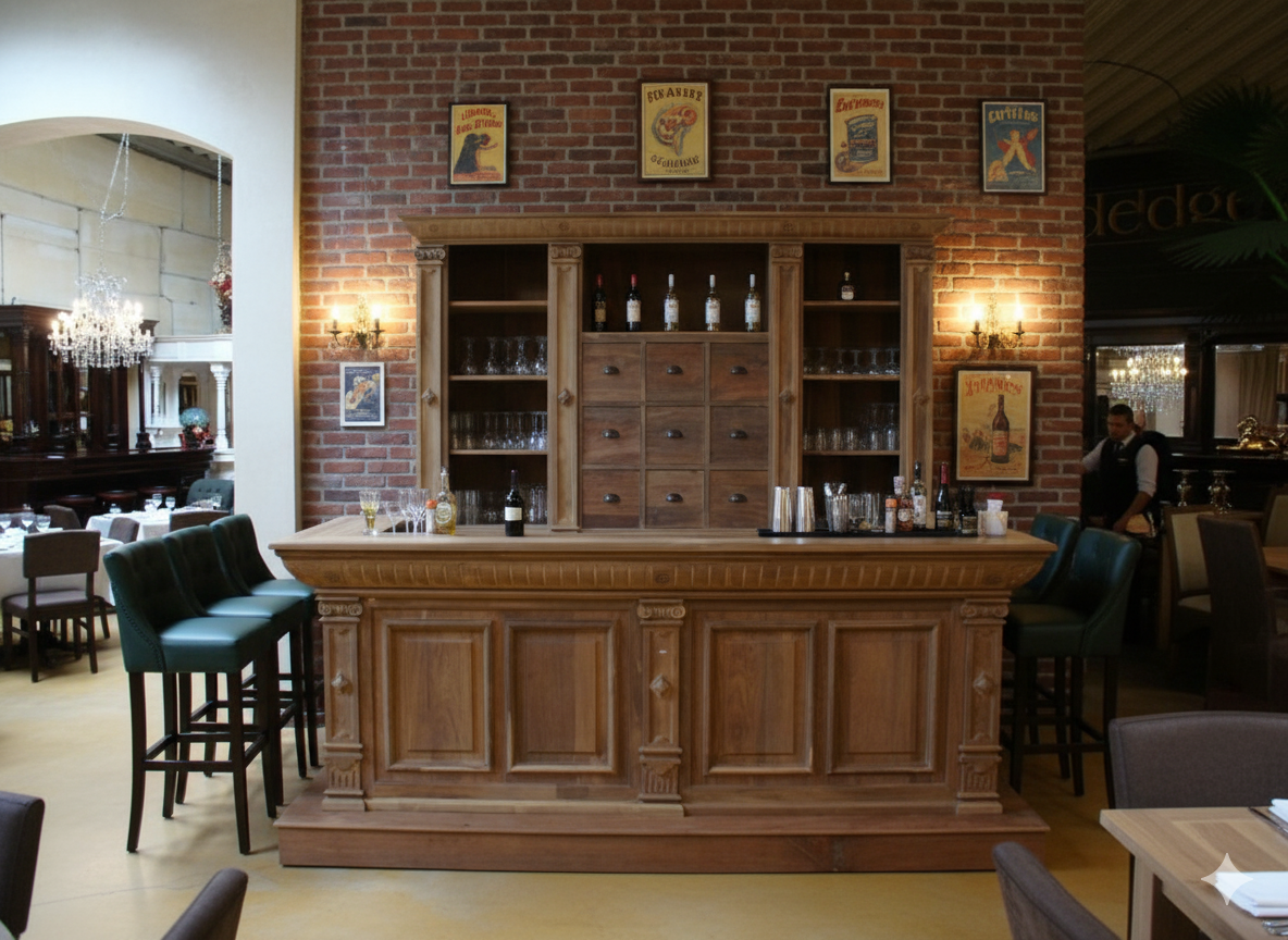 Tresen Theke Bella Teakholz 2,60 m – Bild 2