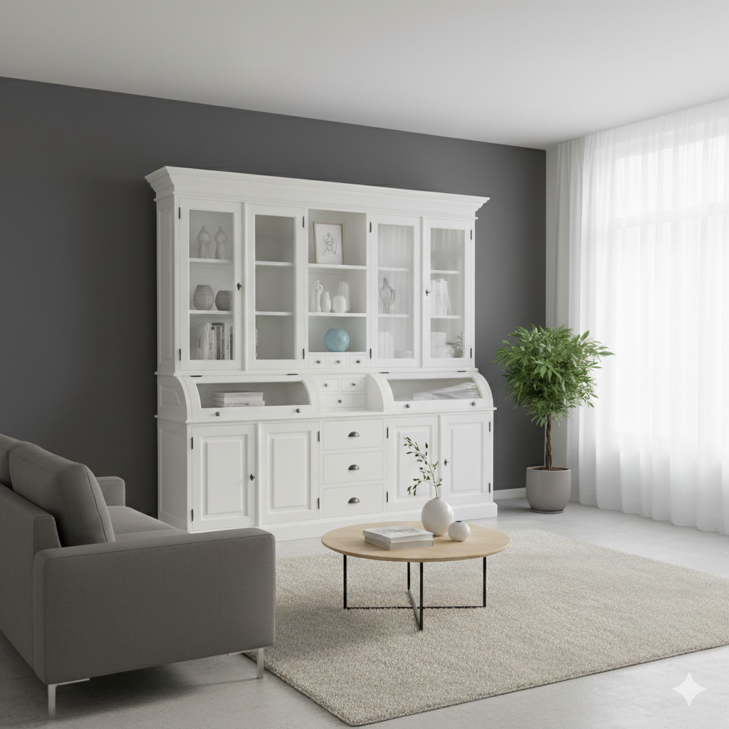 Buffetschrank Vitrine 2,40 m Teakholz – Bild 2